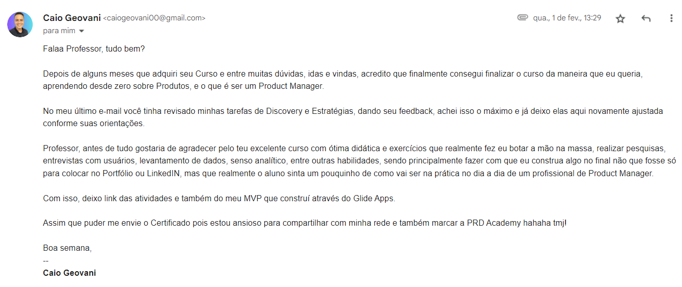 Depoimento Caio